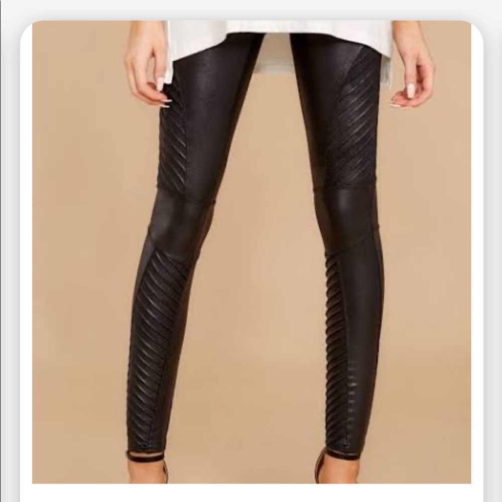 Spanx Faux Leather Moto Legging in Black